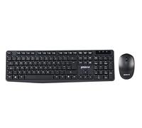 Groov-e Wireless Keyboard and Mouse Combo - Accesorios para Ordenador portátil y PC, diseño ergonómico, Teclas silenciosas, conexión inalámbrica de 2,4 G, ratón Compacto, Teclado QWERTY, Negro