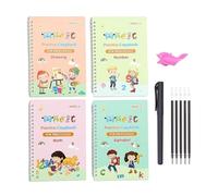 Juego de 4 cuadernos de escritura a mano de Groove con 1 soporte para bolígrafo regular, 5 minas de bolígrafo, 1 soporte para bolígrafo, libro reutilizable