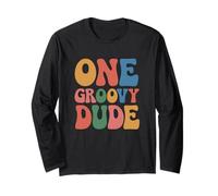 Groovy 1st Birthday Dude Retro Party Celebration Vibes Manga Larga