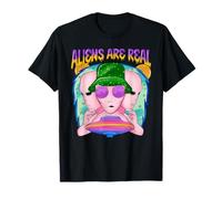 Groovy Alien UFO Retro Vaporwave Graphic Funny Space Camiseta