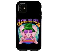 Groovy Alien UFO Retro Vaporwave Graphic Funny Space Carcasa para iPhone 11
