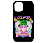 Groovy Alien UFO Retro Vaporwave Graphic Funny Space Carcasa para iPhone 12/12 Pro
