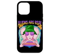 Groovy Alien UFO Retro Vaporwave Graphic Funny Space Carcasa para iPhone 12 mini