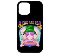 Groovy Alien UFO Retro Vaporwave Graphic Funny Space Carcasa para iPhone 12 Pro Max