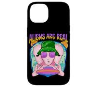 Groovy Alien UFO Retro Vaporwave Graphic Funny Space Carcasa para iPhone 14