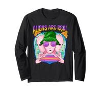 Groovy Alien UFO Retro Vaporwave Graphic Funny Space Manga Larga