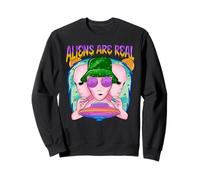 Groovy Alien UFO Retro Vaporwave Graphic Funny Space Sudadera