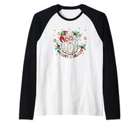 Groovy and Bright Santa Claus Peace Love Christmas Hippie Camiseta Manga Raglan