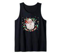 Groovy and Bright Santa Claus Peace Love Christmas Hippie Camiseta sin Mangas