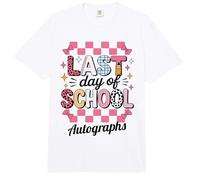 Groovy Autógrafos de la Escuela del último día, escribe mi graduación DIY Comfort Colors Adult Heavyweight T-Shirt