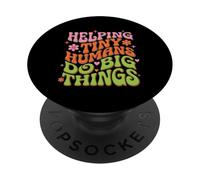 Groovy ayudando a pequeños Humanos a Hacer Grandes Cosas Profesor Retro años 70 PopSockets PopGrip Adhesivo