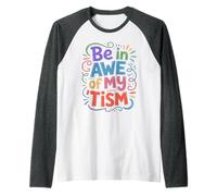 Groovy BE IN AWE of MY TISM Conciencia sobre el Autismo Papá Mamá Amable Camiseta Manga Raglan