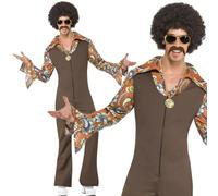 Groovy Boogie Disfraz para Hombre 70s Disco Disfraz Adulto Hippie Retro