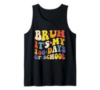 Groovy Bruh Son mis 100 días de Escuela 100 días de Clases Camiseta sin Mangas