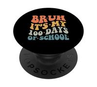 Groovy Bruh Son mis 100 días de Escuela 100 días de Clases PopSockets PopGrip Adhesivo