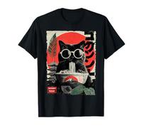 Groovy Cat Ramen Japonés Retro 80s 70s Cool Anime Cat Camiseta