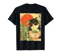 Groovy Cat Ramen Japonés Retro 80s 70s Cool Anime Cat Camiseta