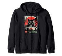 Groovy Cat Ramen Japonés Retro 80s 70s Cool Anime Cat Sudadera con Capucha