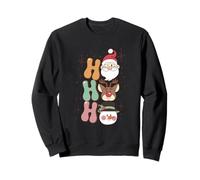 Groovy Christmas Santa Renos muñeco de Nieve ho Vintage años 60 Sudadera