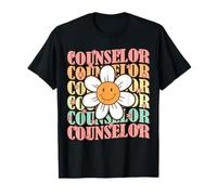 Groovy Consejero Escolar Linda Margarita Flor Regreso a la Escuela Camiseta