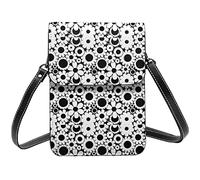 Groovy Daisy Floral en negro blanco bandolera bandolera para teléfono móvil mujer Pu pequeña cartera cruzada bolso de hombro