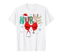 Groovy - Estetoscopio Coqueta con Lazo para Enfermeras, Feliz Navidad, Mujeres Camiseta