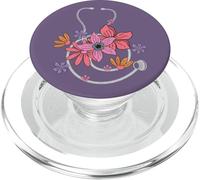 Groovy Estetoscopio Flores Enfermera Semana RN Día de la Enfermera PopSockets PopGrip para MagSafe