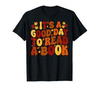 Groovy Fall Book Vibes Autumn Reading Retro Aesthetic Camiseta