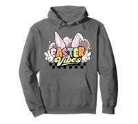 Groovy Feliz Vibes de Pascua orejas de conejito lindo conejo Sudadera con Capucha