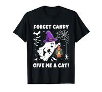Groovy Forget Candy Give Me a Cat Ghost sujetando a un Gato Negro Camiseta