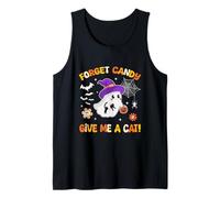 Groovy Forget Candy Give Me a Cat Ghost sujetando a un Gato Negro Camiseta sin Mangas