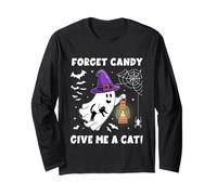 Groovy Forget Candy Give Me a Cat Ghost sujetando a un Gato Negro Manga Larga