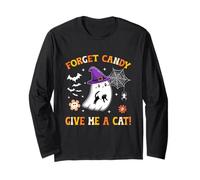 Groovy Forget Candy Give Me a Cat Ghost sujetando a un Gato Negro Manga Larga