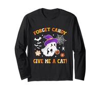 Groovy Forget Candy Give Me a Cat Ghost sujetando a un Gato Negro Manga Larga