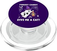 Groovy Forget Candy Give Me a Cat Ghost sujetando a un Gato Negro PopSockets PopGrip para MagSafe