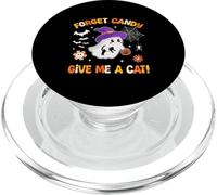 Groovy Forget Candy Give Me a Cat Ghost sujetando a un Gato Negro PopSockets PopGrip para MagSafe