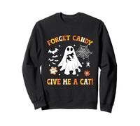 Groovy Forget Candy Give Me a Cat Ghost sujetando a un Gato Negro Sudadera