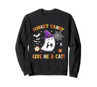 Groovy Forget Candy Give Me a Cat Ghost sujetando a un Gato Negro Sudadera