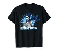 Groovy Freezing Season Esqueleto Espeluznante Navidad Bold Camiseta