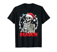 Groovy Freezing Season Esqueleto Espeluznante Navidad Bold Camiseta
