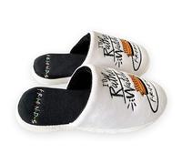 Groovy Friends I'd rather be watching friends quote white womens unisex slippers Size 5-7 UK Ladies Indoor Shoes, White, 38/40 EU