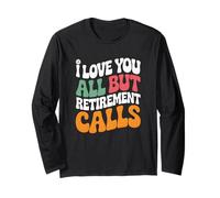 Groovy Funny Retirement Sarcastic Retired Humor Retro Design Manga Larga