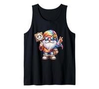 Groovy GNOME Dad In Rainbow Hippie Bandana with Peace Sign Camiseta sin Mangas