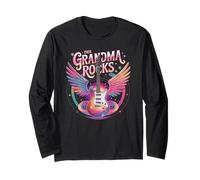 Groovy Grandkids ESTA ABUELA ROCKS Gigi Team Nana Familia Manga Larga