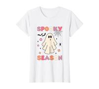 Groovy Halloween Cute Ghost Spooky Season Hombres, Mujeres y niños Camiseta gráfica económica, Mujer, Blanco, S