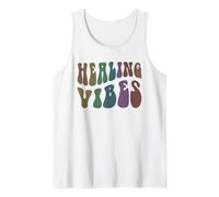 Groovy Healing Vibes Terapeuta de Bienestar Peace Love Therapy Camiseta sin Mangas
