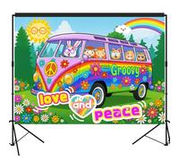 Groovy Hippie - Fondo para fotografía (2,1 x 1,5 m)