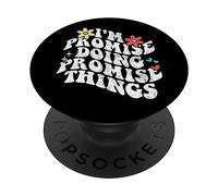 Groovy Im Promise Doing Promise Things Funny Día de la Madre PopSockets PopGrip Adhesivo