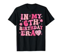 Groovy In My 6th Birthday Era Six 6 Years Old Disco Heart Camiseta