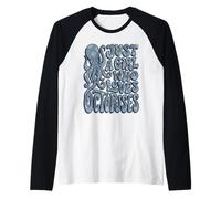 Groovy Just A Girl Who Loves Pulpuses Retro Camiseta Manga Raglan